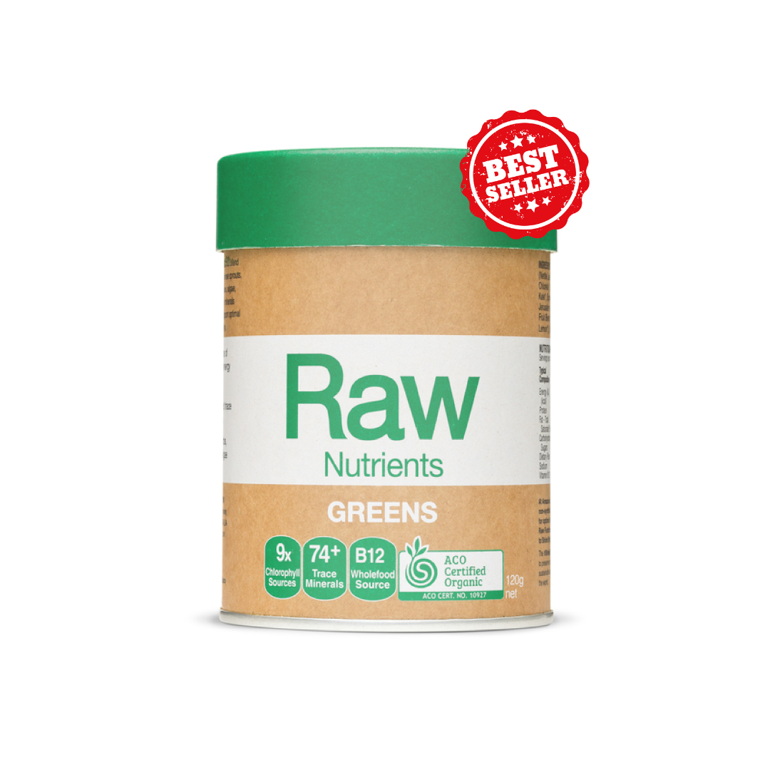 AMAZONIA RAW Prebiotic Nutrients Greens, 120g, Organic, Vegan