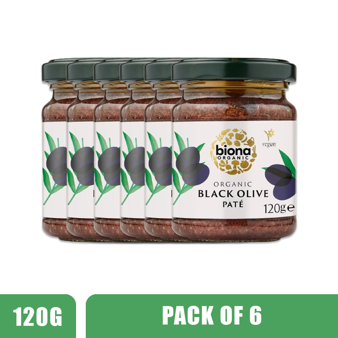 BIONA ORGANIC Black Olive Pate - Pack of 6 (120g each)