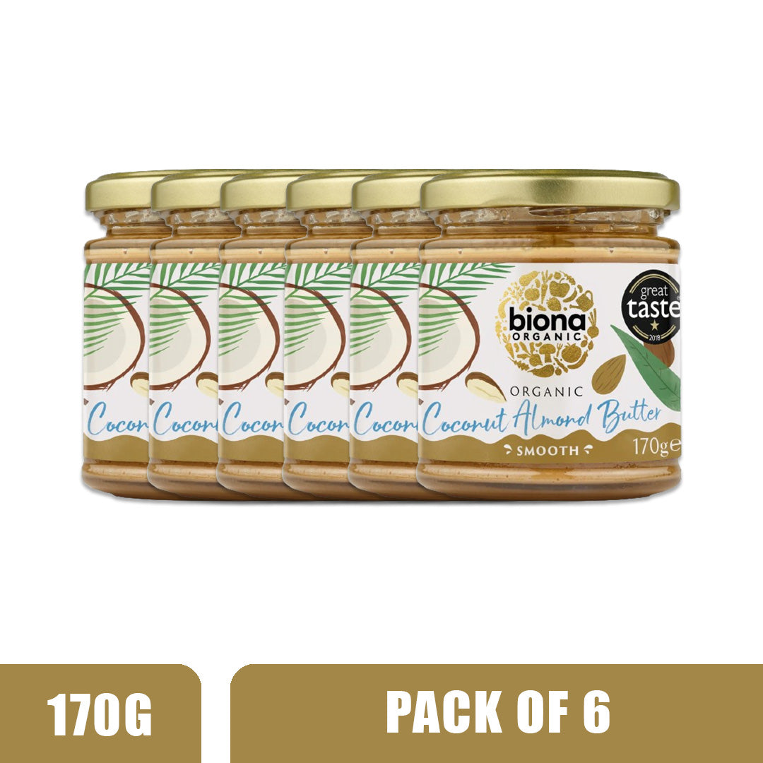 BIONA ORGANIC Coconut Almond Butter - Pack of 6 (170g each)