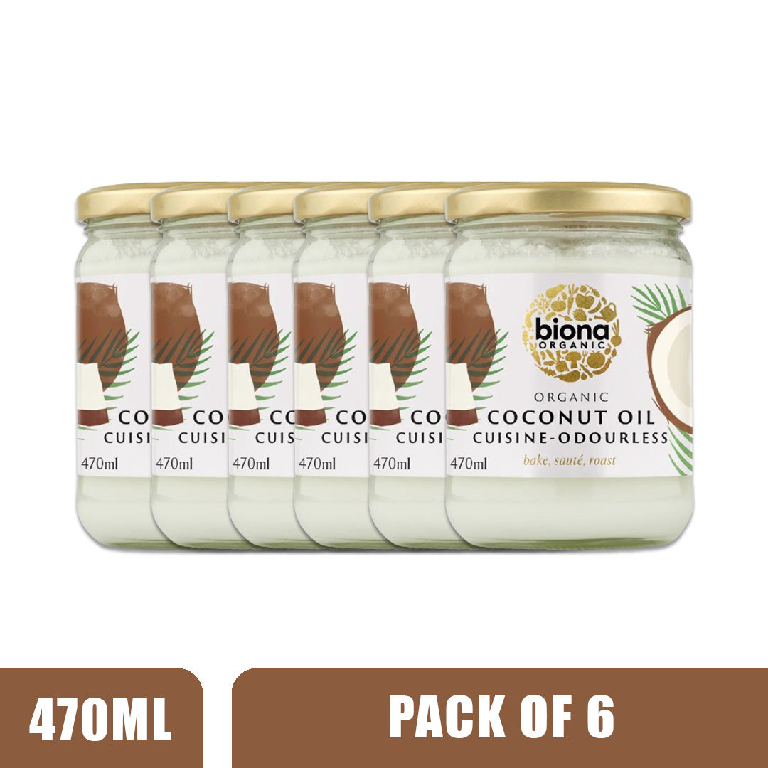 BIONA ORGANIC Coconut Oil Cuisine - Pack of 6 (470ml each)