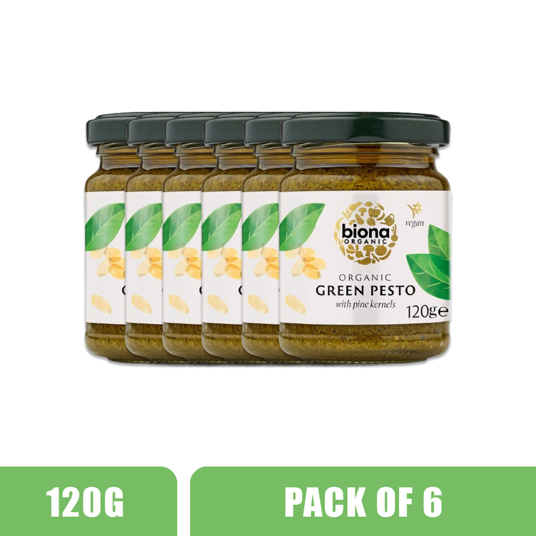 BIONA ORGANIC Green Pesto - Pack of 6 (120g each)