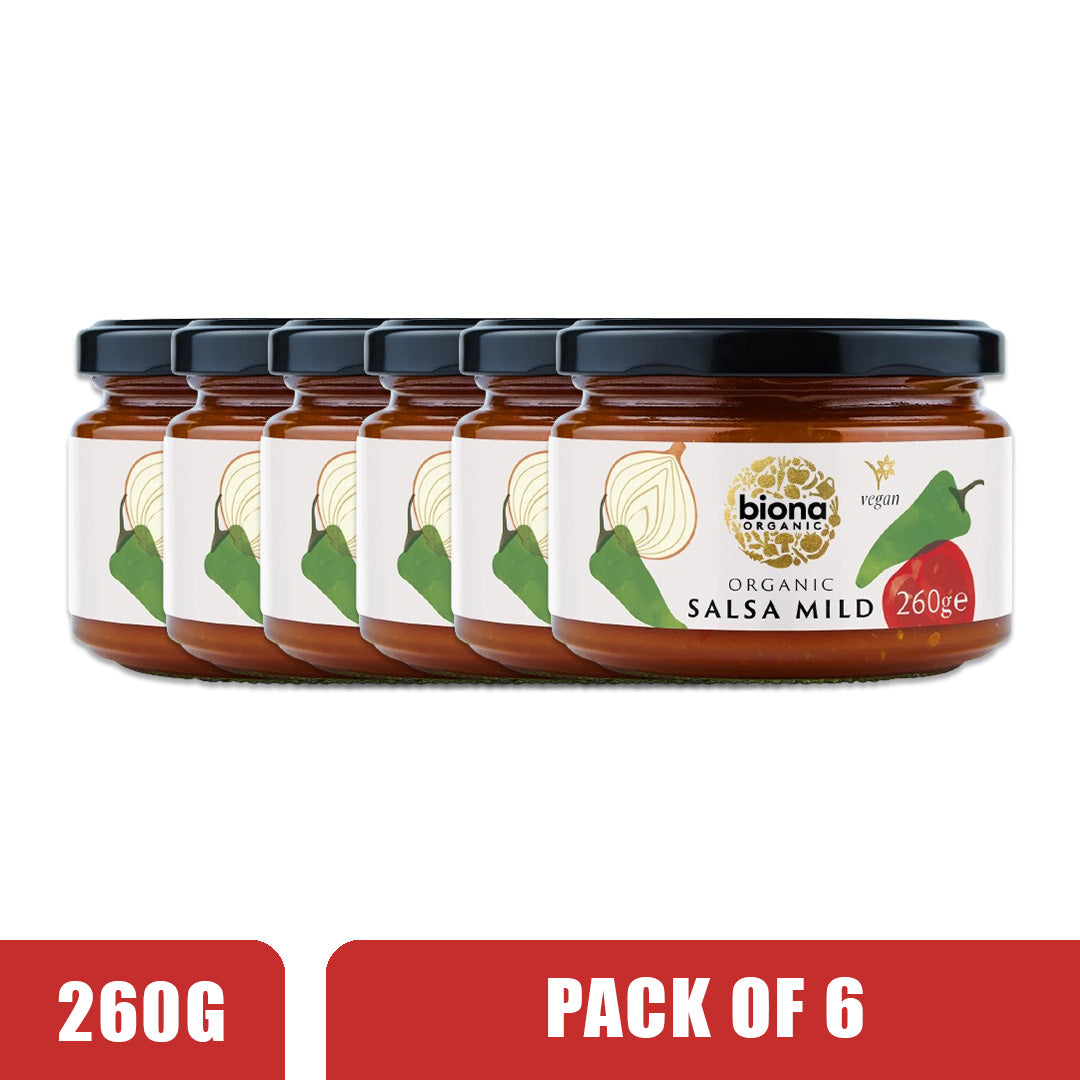 BIONA ORGANIC Salsa Mild - Pack of 6 (260g each)