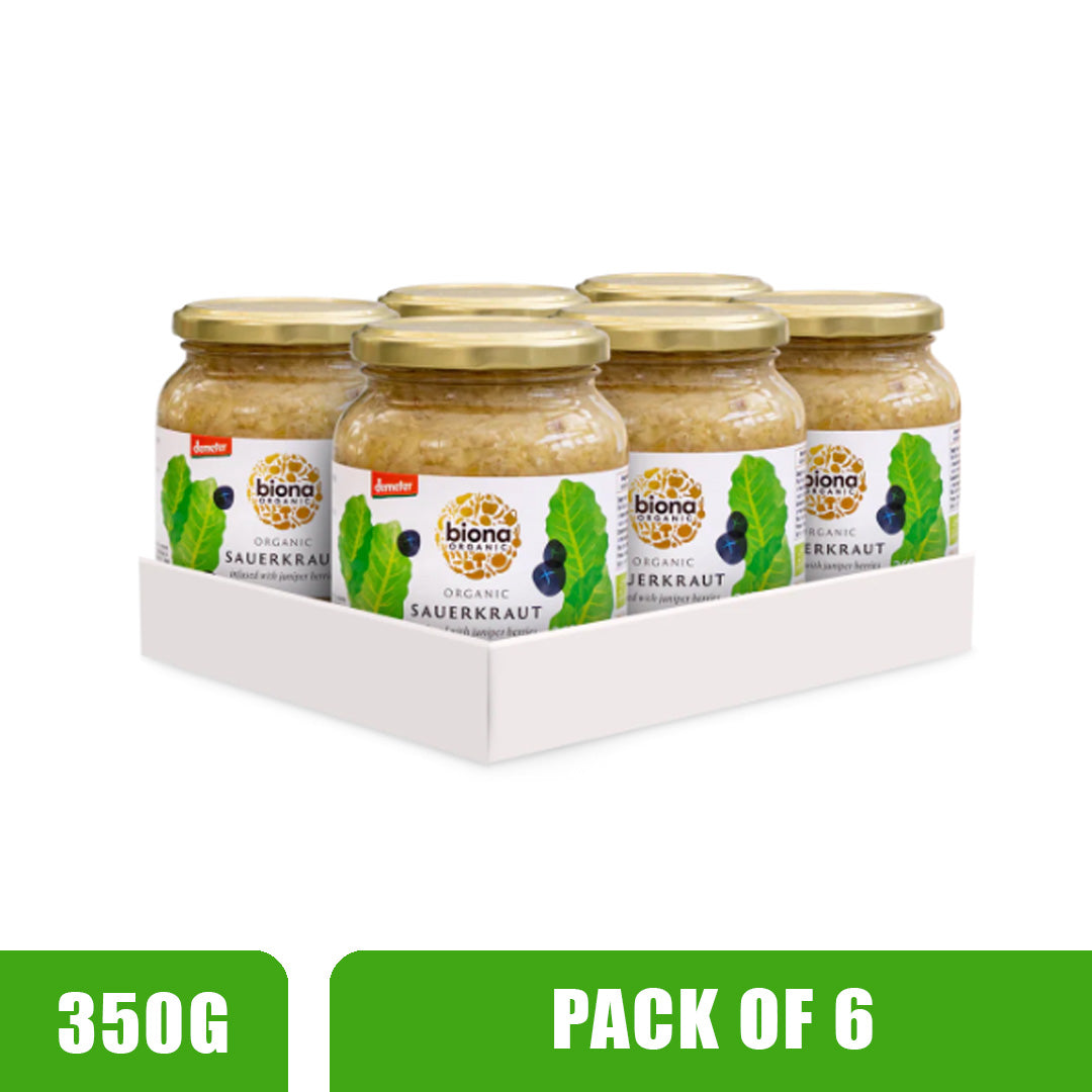 BIONA ORGANIC Sauerkraut - Pack of 6 (350g each)