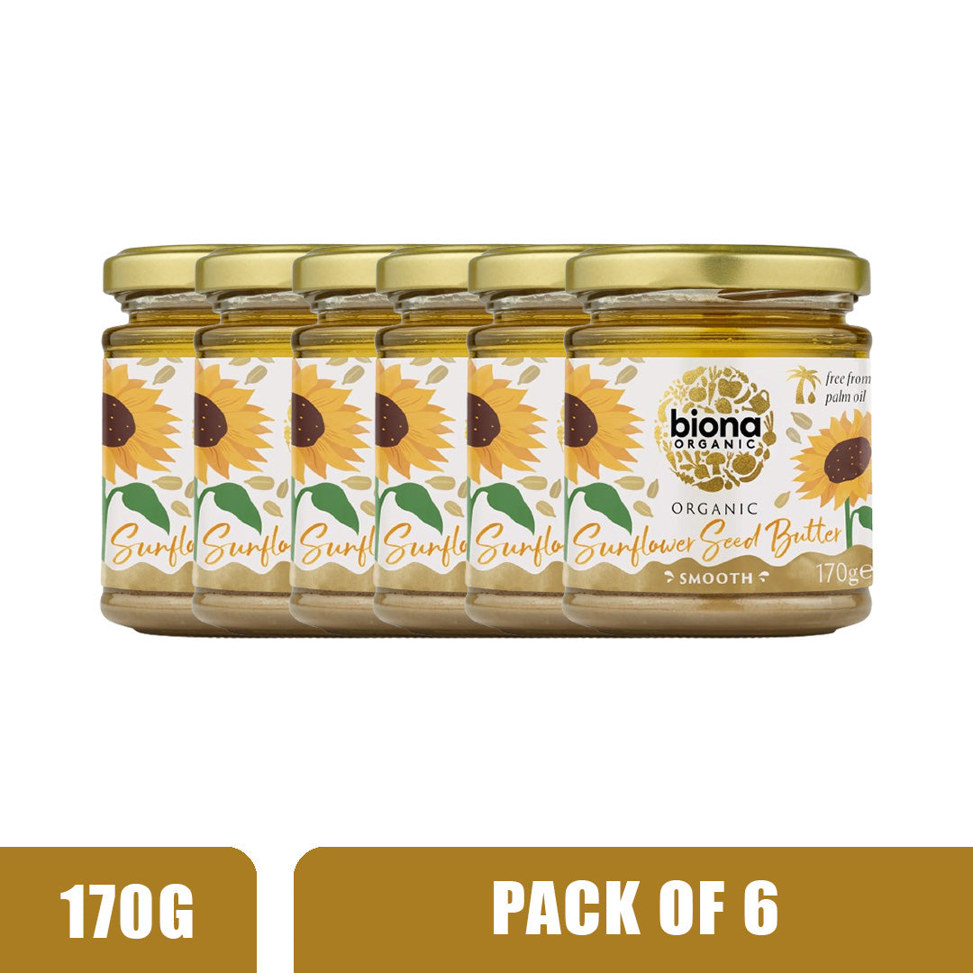 BIONA ORGANIC Sunflower Seed Butter - Pack of 6 (170g each)