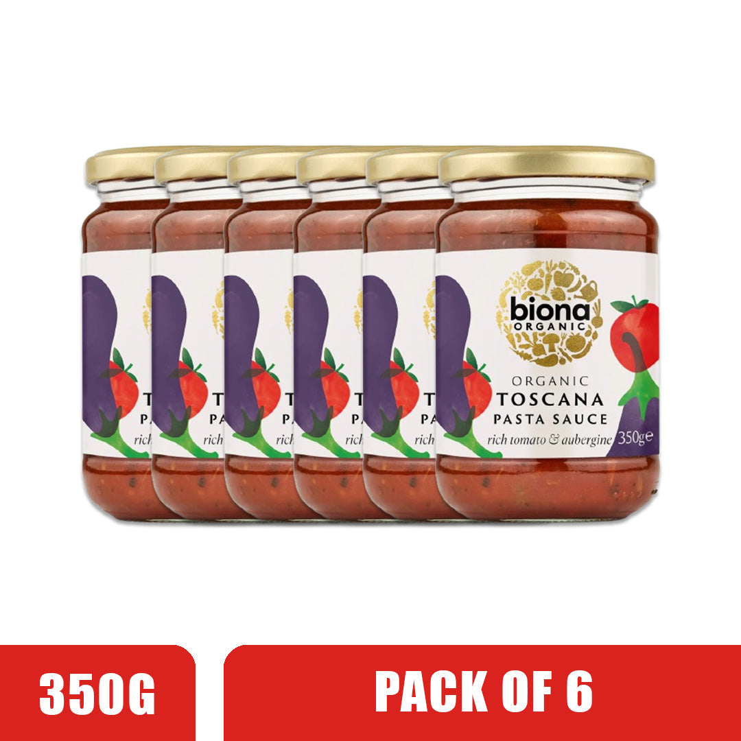 BIONA ORGANIC Toscana Pasta Sauce - Pack of 6 (350g each)