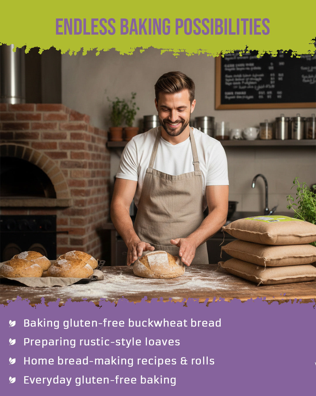 ECOLOGICAL Gluten-Free Buckwheat Bread Mix, 20 Kg