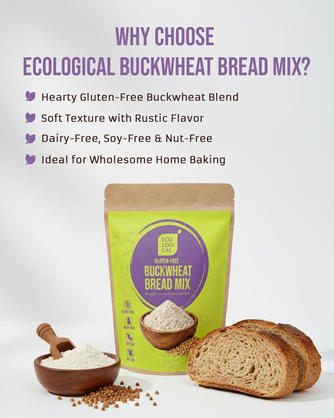 ECOLOGICAL Gluten-Free Buckwheat Bread Mix, 250g