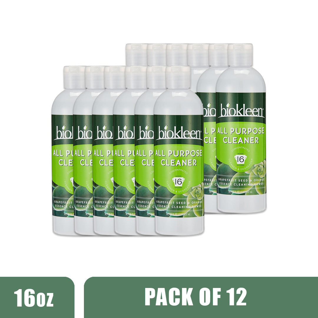 BIOKLEEN All Purpose Cleaner Super Concentrated - Pack of 12 (16oz each)
