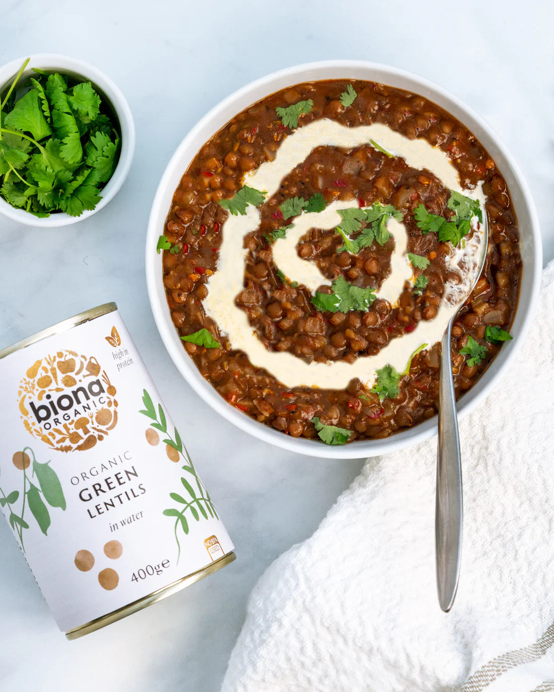 BIONA ORGANIC Green Lentils - Pack of 6 (400g each)