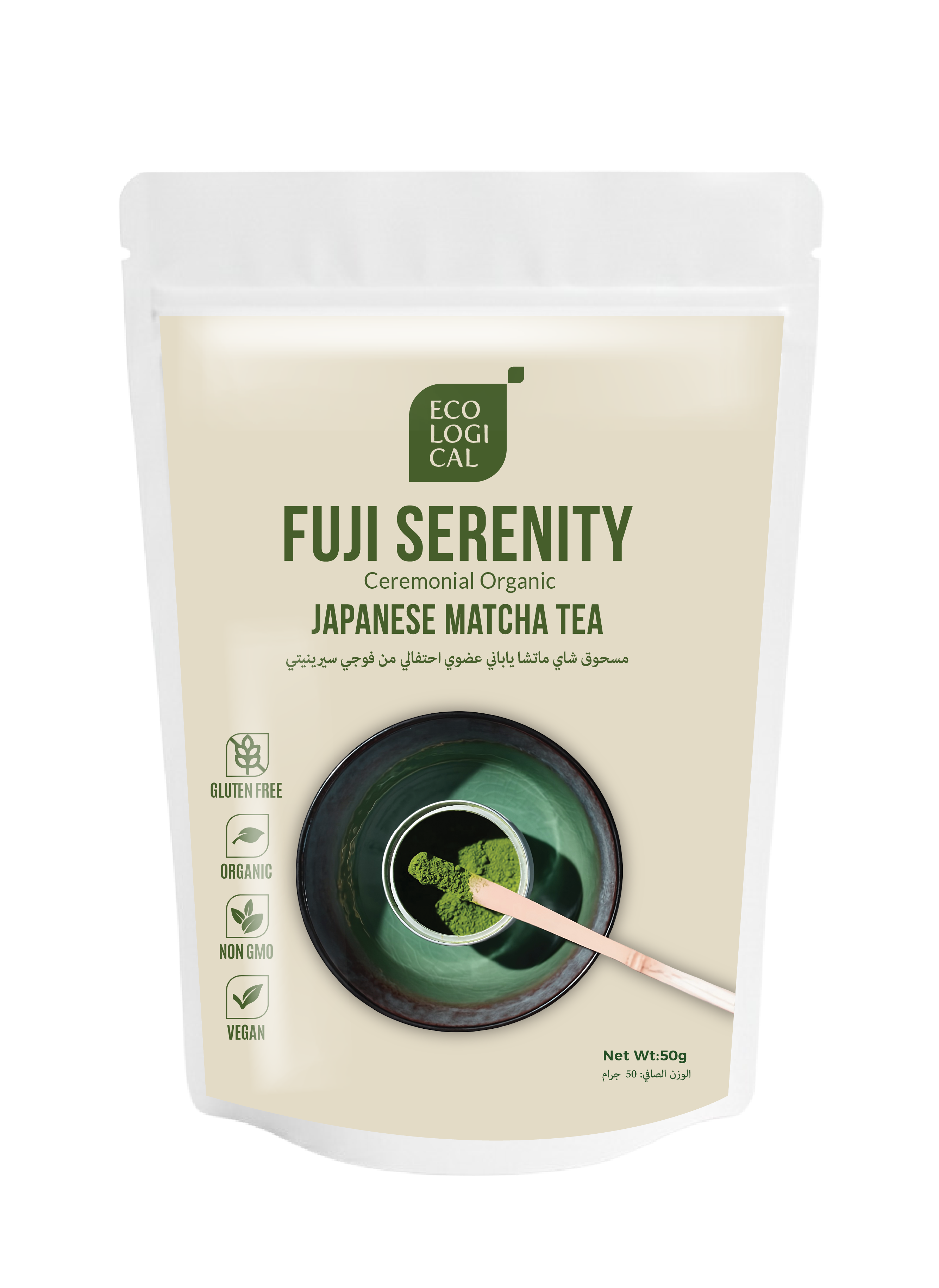 Ecological Fuji Serenity Ceremonial Organic Matcha Tea Powder, 50g
