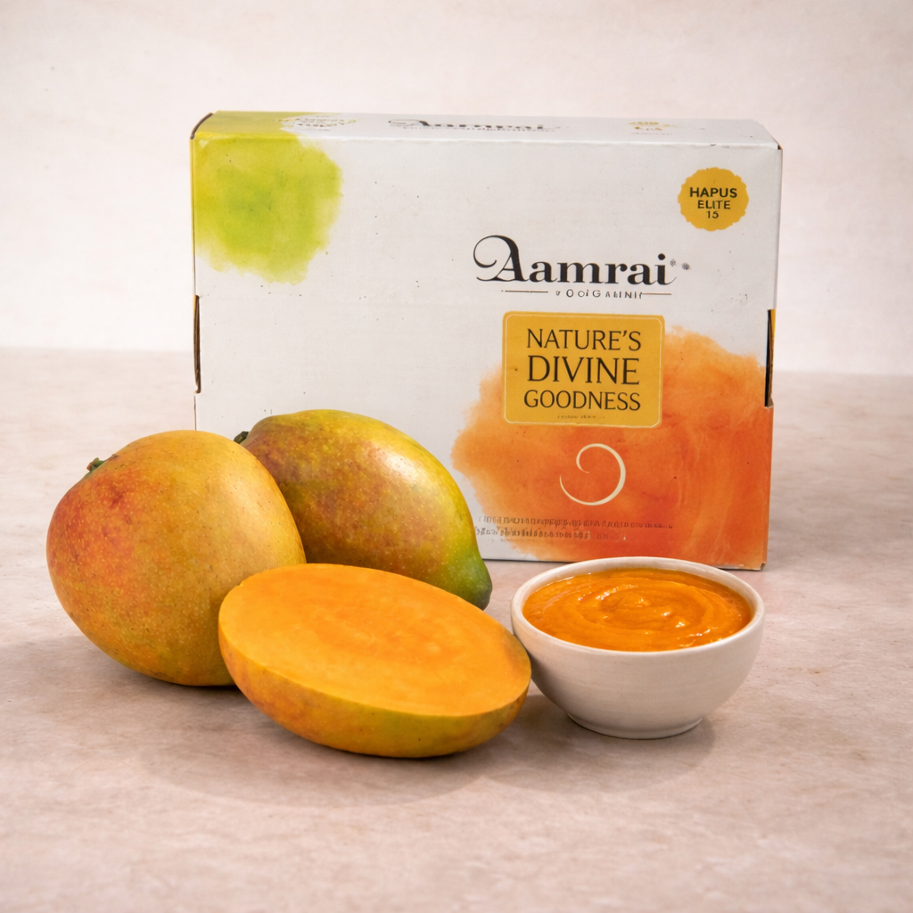 AAMRAI Organic Payari Mangoes – 9–12 pcs (2.5–3kg Box, Fresh Air-Flown from Ratnagiri)