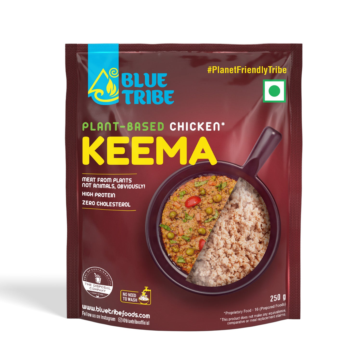 BLUE TRIBE Plant-Based Chicken Keema , 250g, Vegan