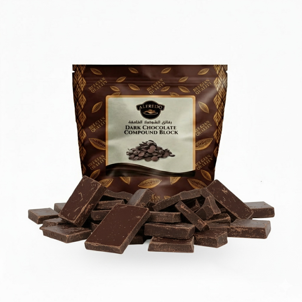 BAKING ESSENTIALS ALFREDO Dark Chocolate Compound Block, 2.5 kg