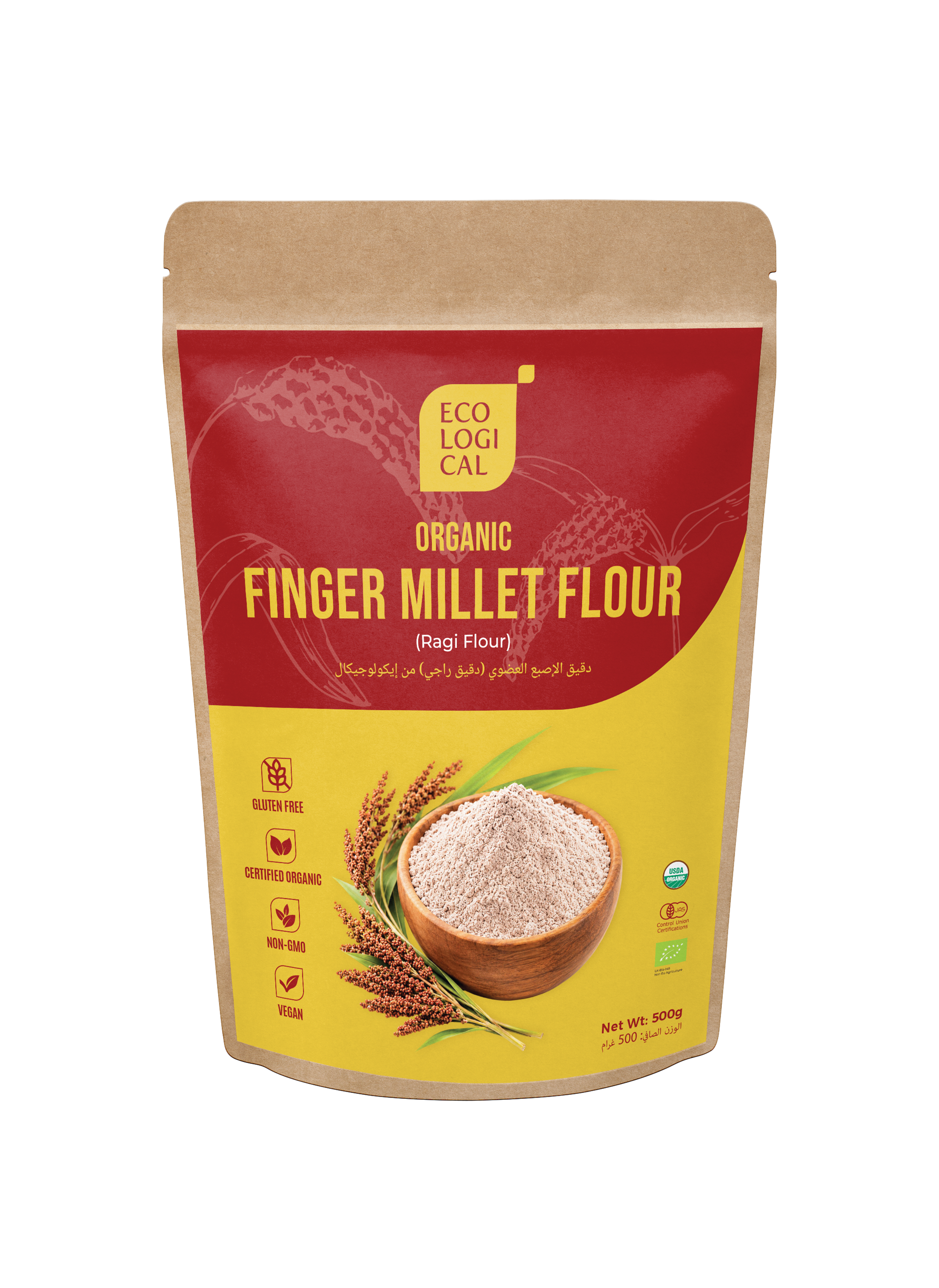 ECOLOGICAL Organic Finger Millet Flour (Ragi Flour), 500g