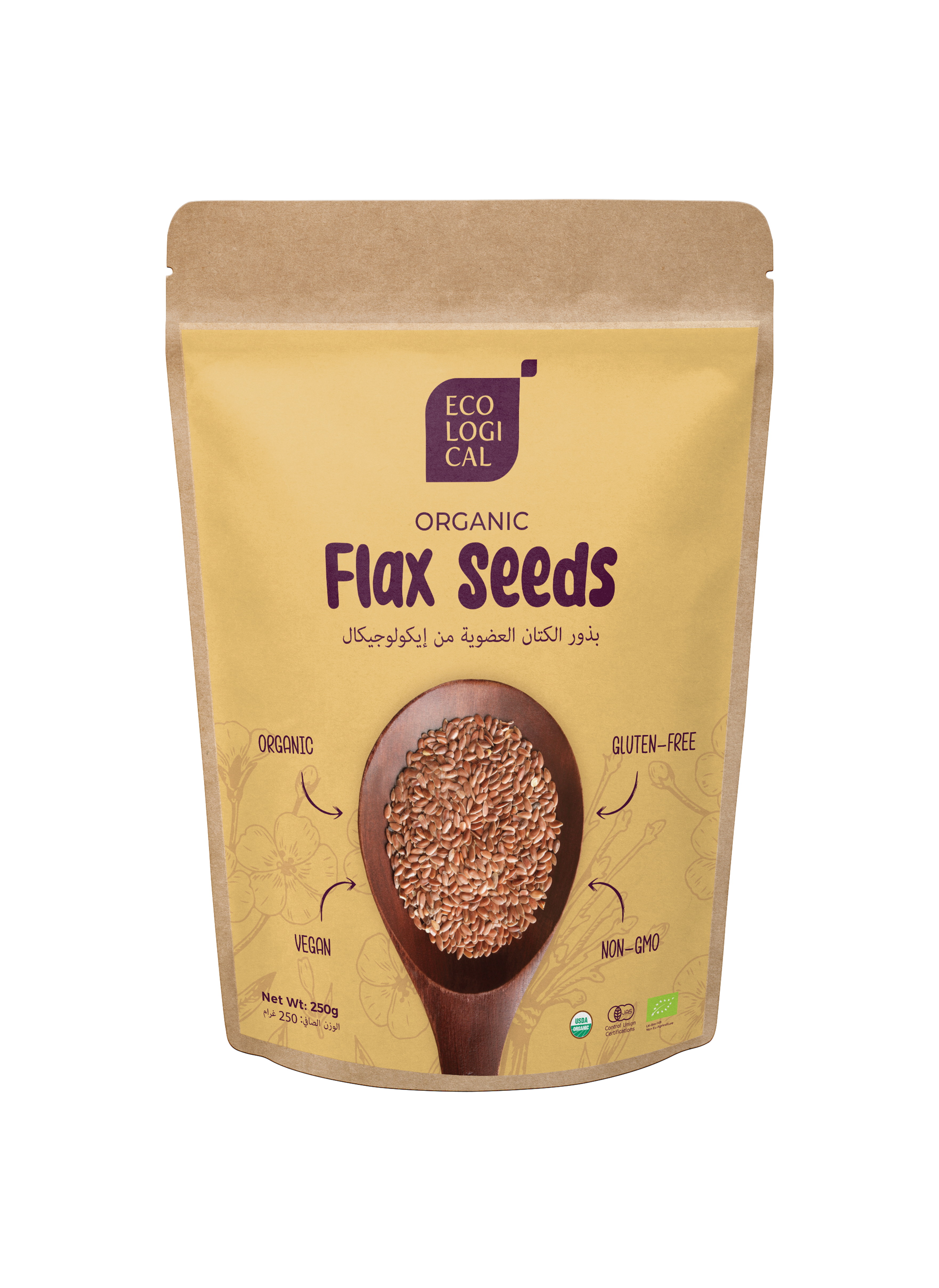 ECOLOGICAL Organic Flax Seeds, 250g