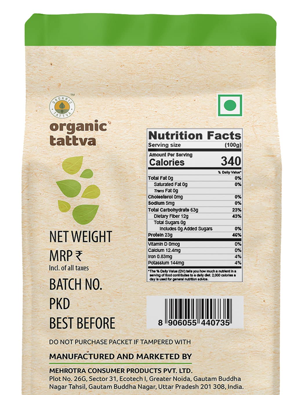 ORGANIC TATTAVA Organic Moong Dal Whole, 1Kg - Organic, Vegan, Gluten Free
