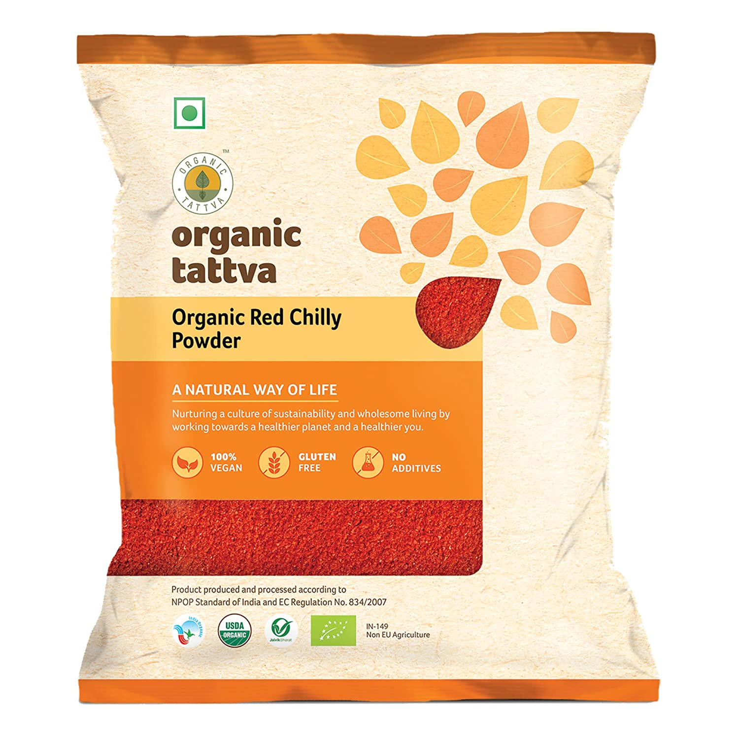 ORGANIC TATTAVA Organic Red Chilly Powder, 200g - Organic, Vegan, Gluten Free