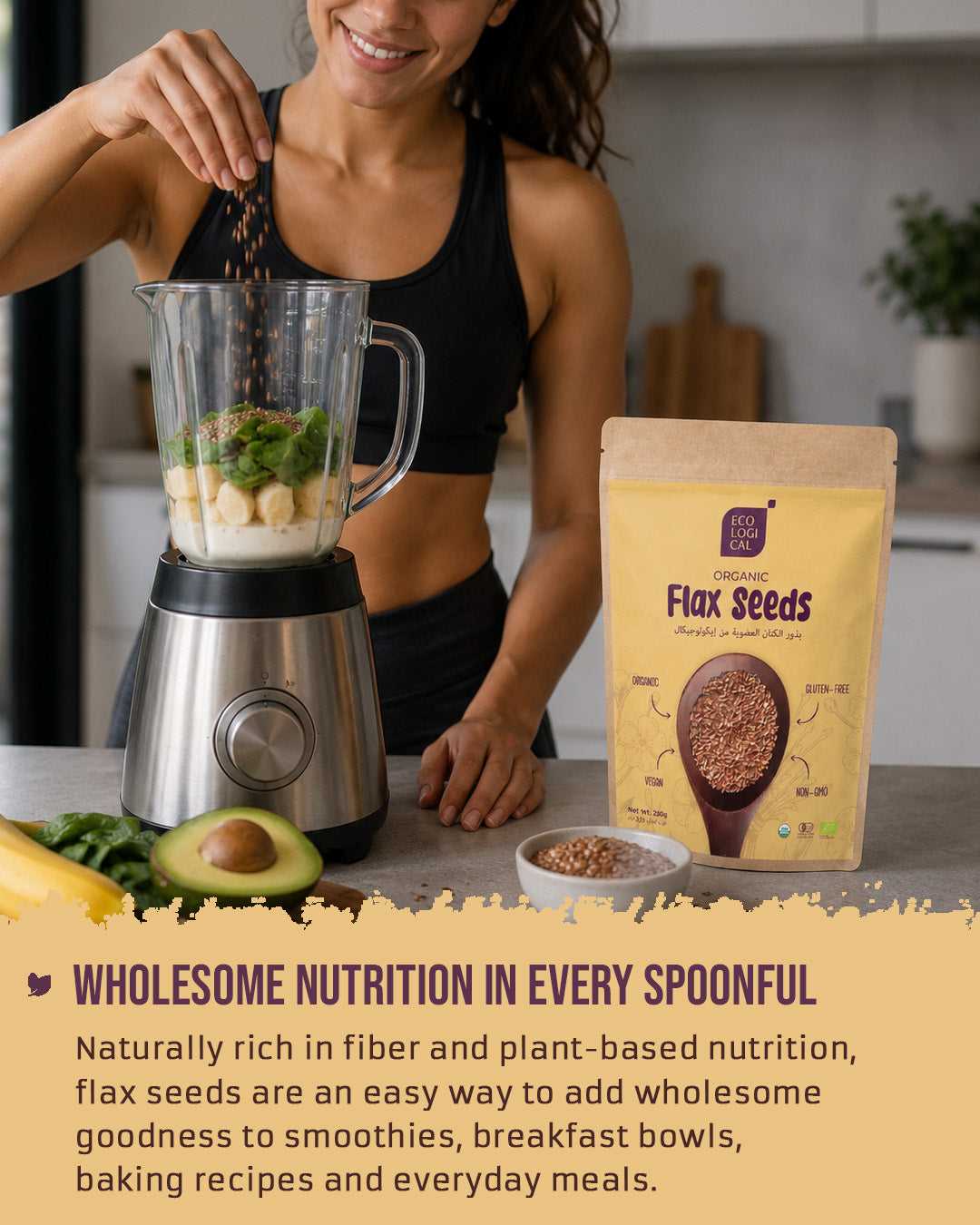 ECOLOGICAL Organic Flax Seeds, 250g