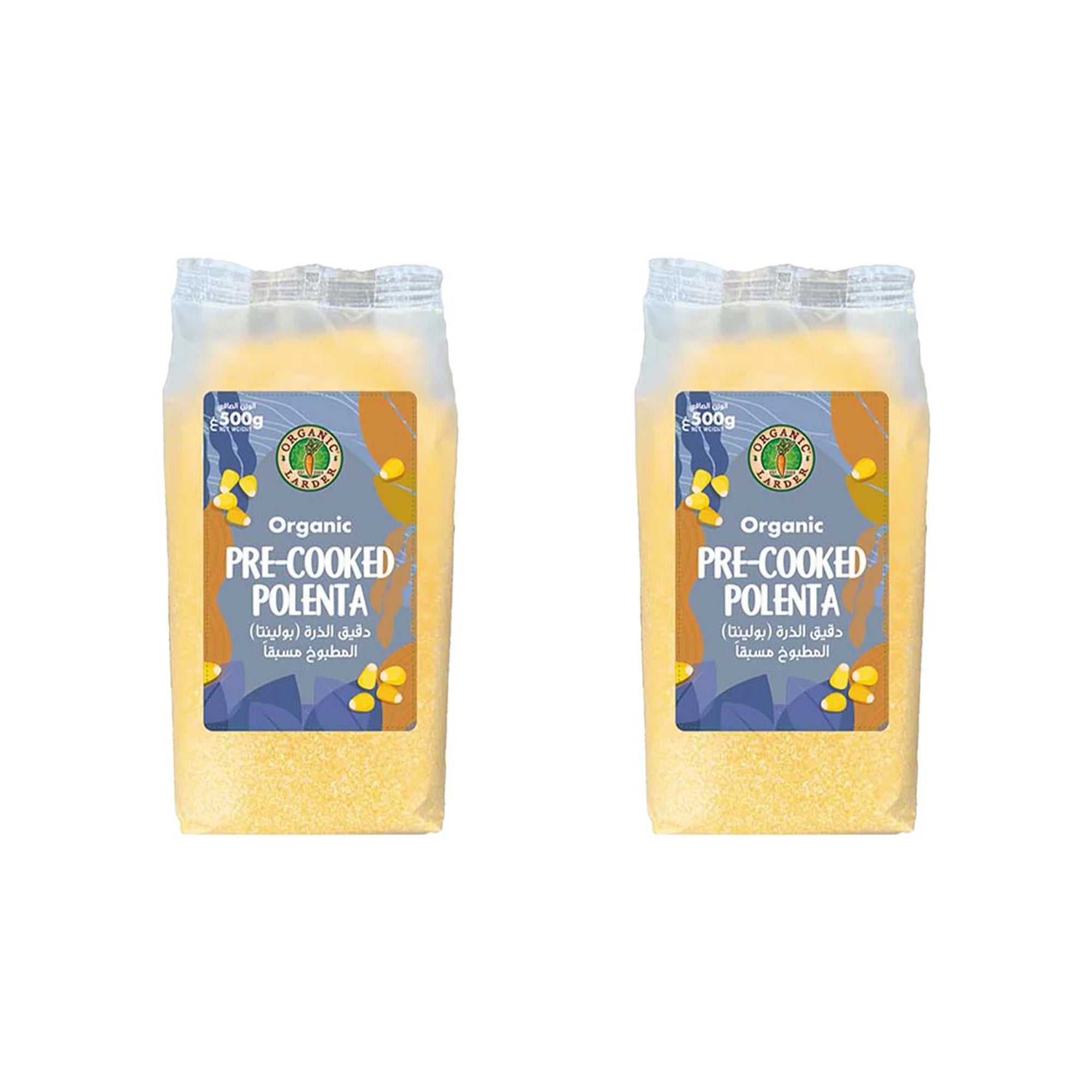 Organic Larder Organic Pre-Cooked Polenta 500g, Pack of 2