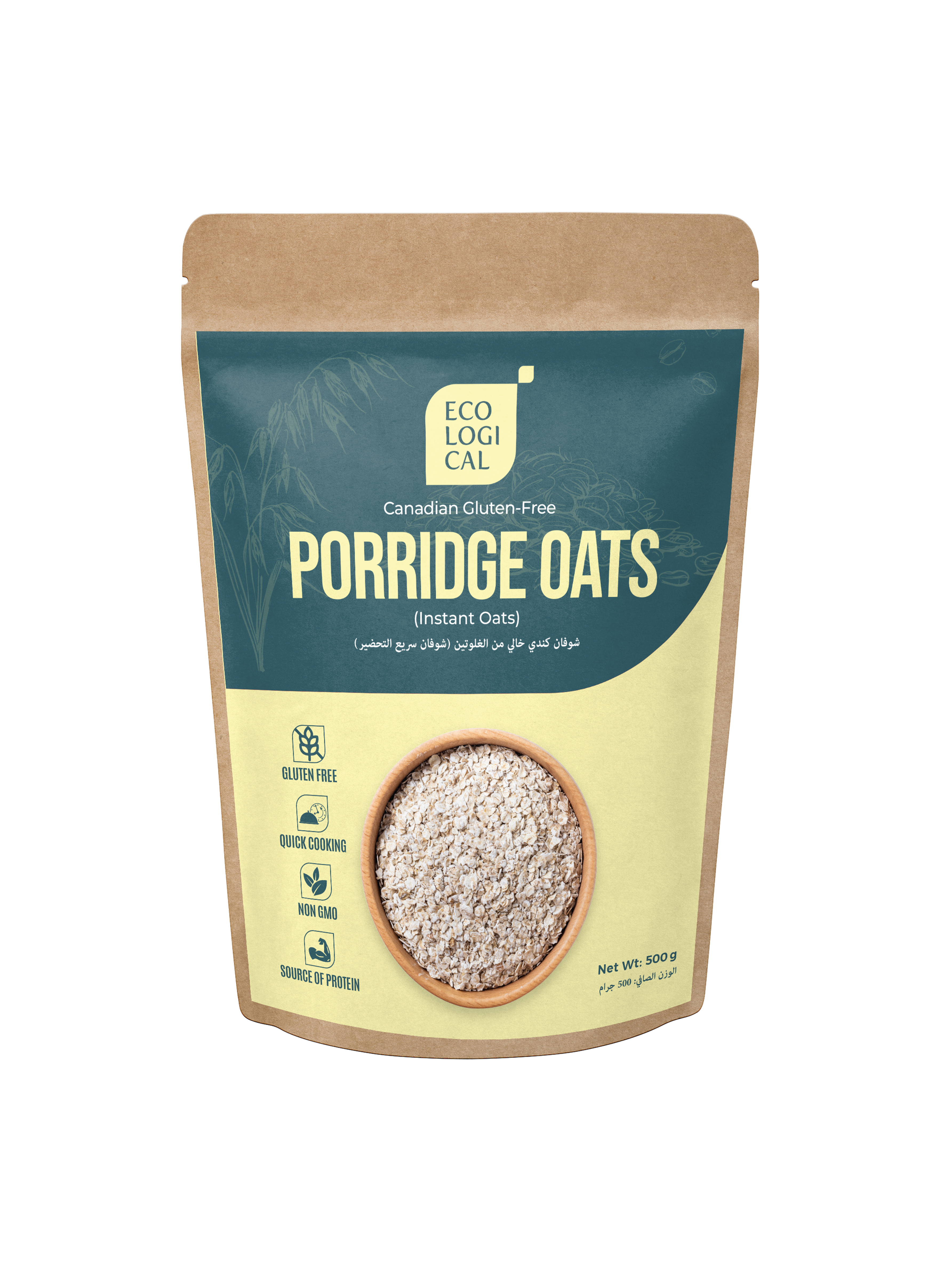 ECOLOGICAL Instant Porridge Oats - Gluten -Free, Canadian, 500g