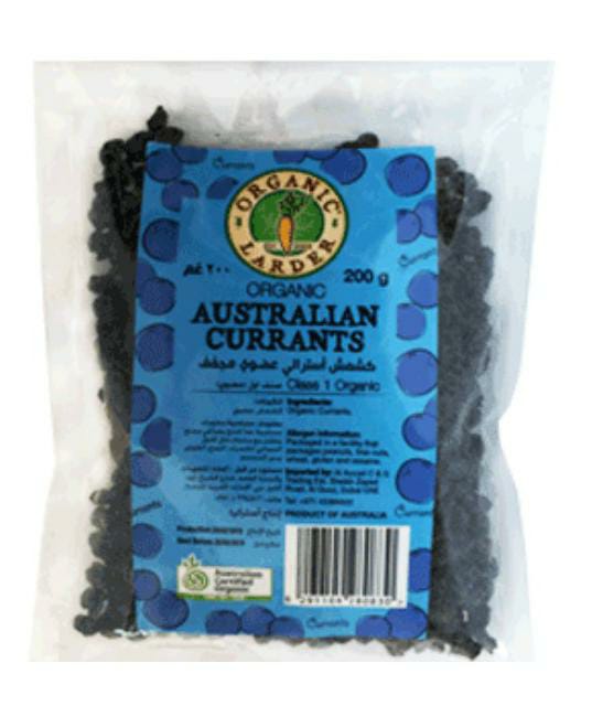 ORGANIC LARDER Australian Currants, Dried, 200g - Organic, Natural