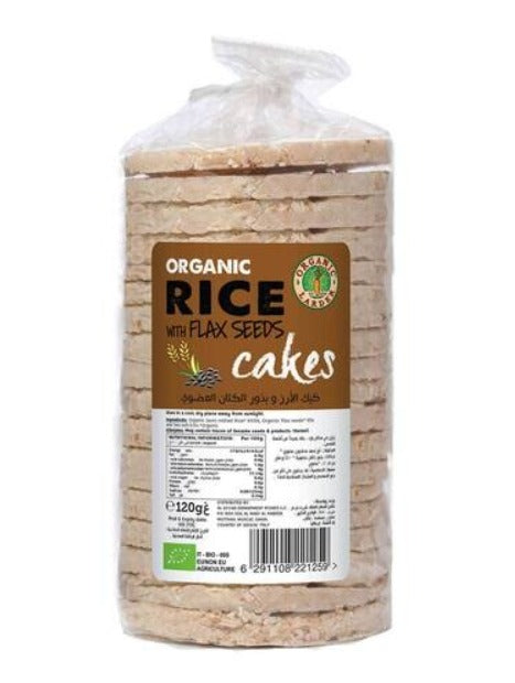 ORGANIC LARDER Rice Cakes With Flax Seeds, 120g - Organic