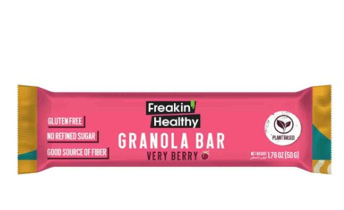 FREAKIN' HEALTHY Very Berry Granola Bar, 50g - Vegan, Gluten Free, No Added Sugar