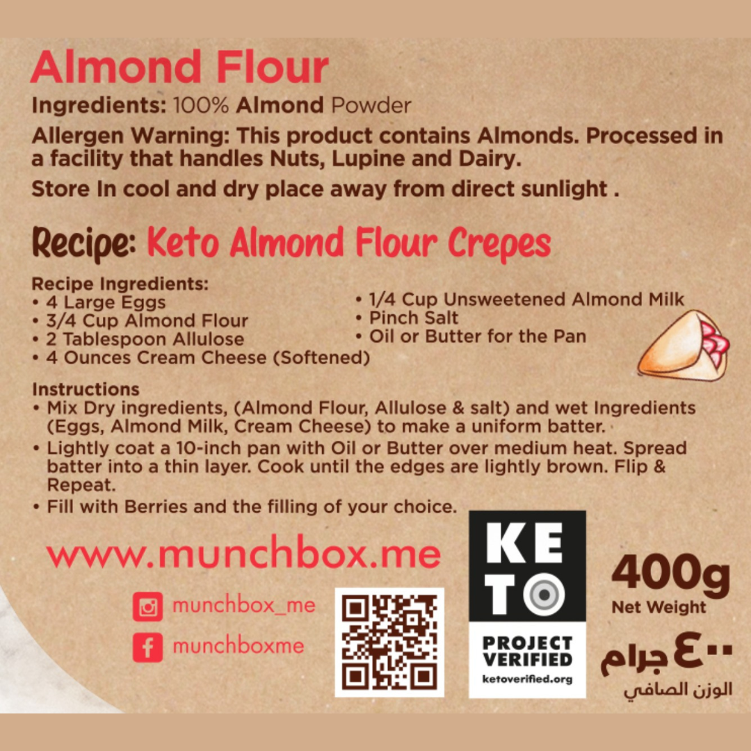 MUNCHBOX Almond Flour - Keto Baking Essentials, 400g