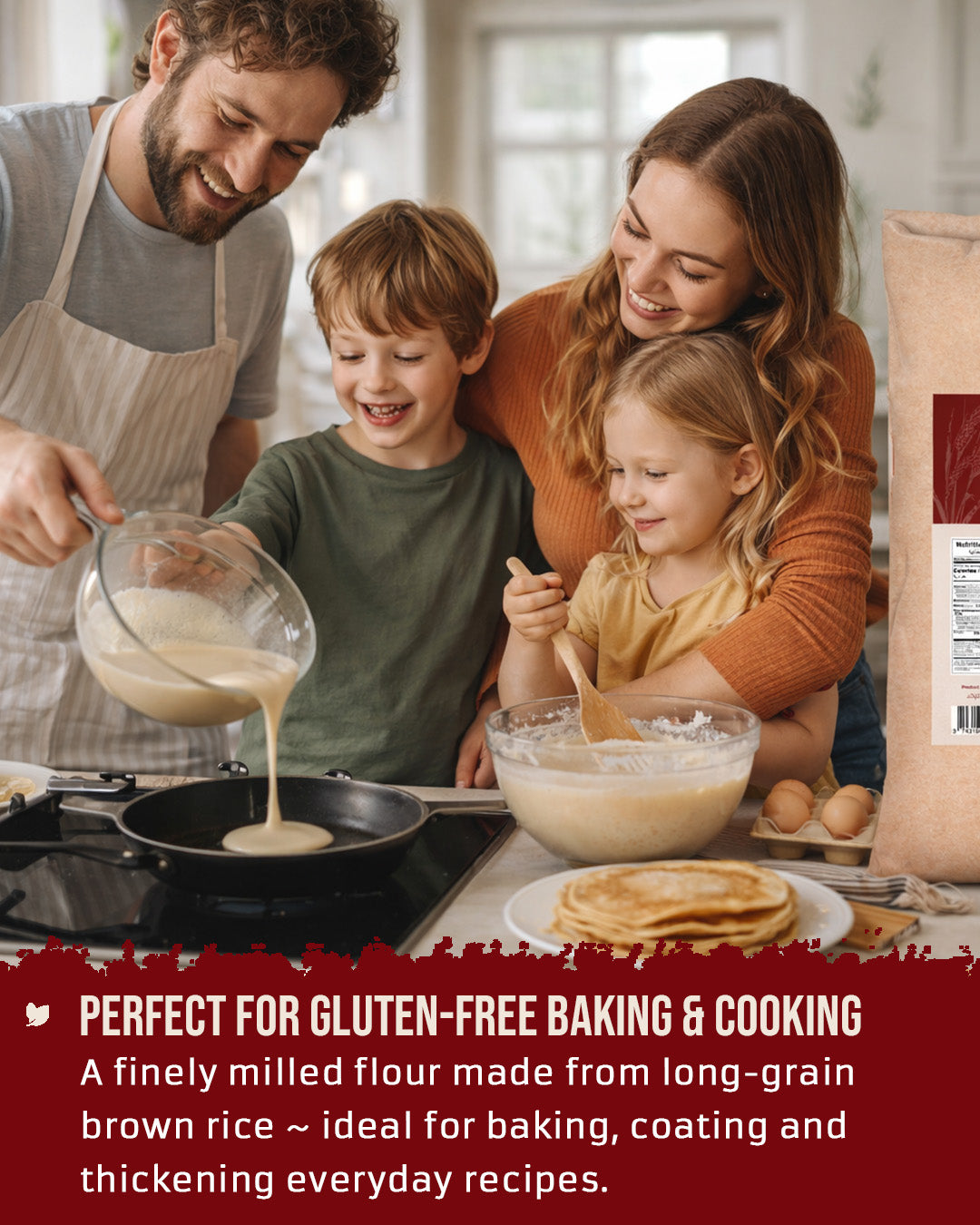 ECOLOGICAL Gluten-Free Brown Rice Flour, 20 kg