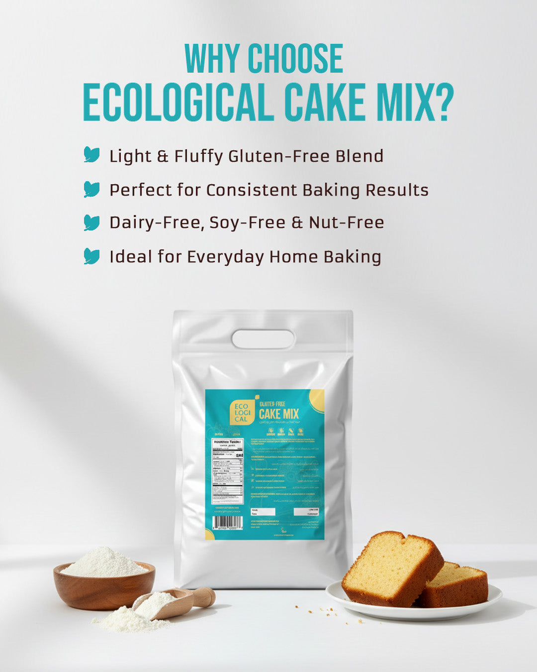 ECOLOGICAL Gluten-Free Cake Mix, 2.5 Kg