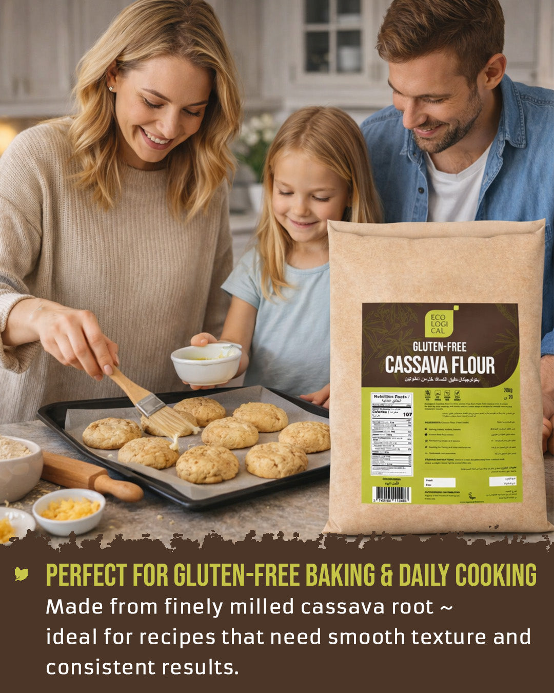 ECOLOGICAL Gluten-Free Cassava Flour, 20 Kg