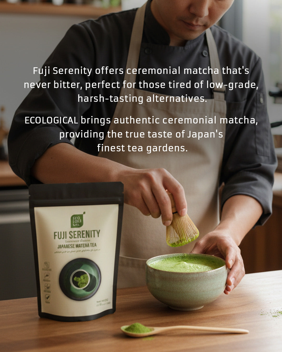 Ecological Fuji Serenity Ceremonial Organic Matcha Tea Powder, 150g
