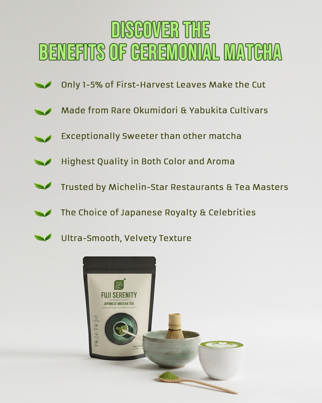 Ecological Fuji Serenity Ceremonial Organic Matcha Tea Powder, 150g