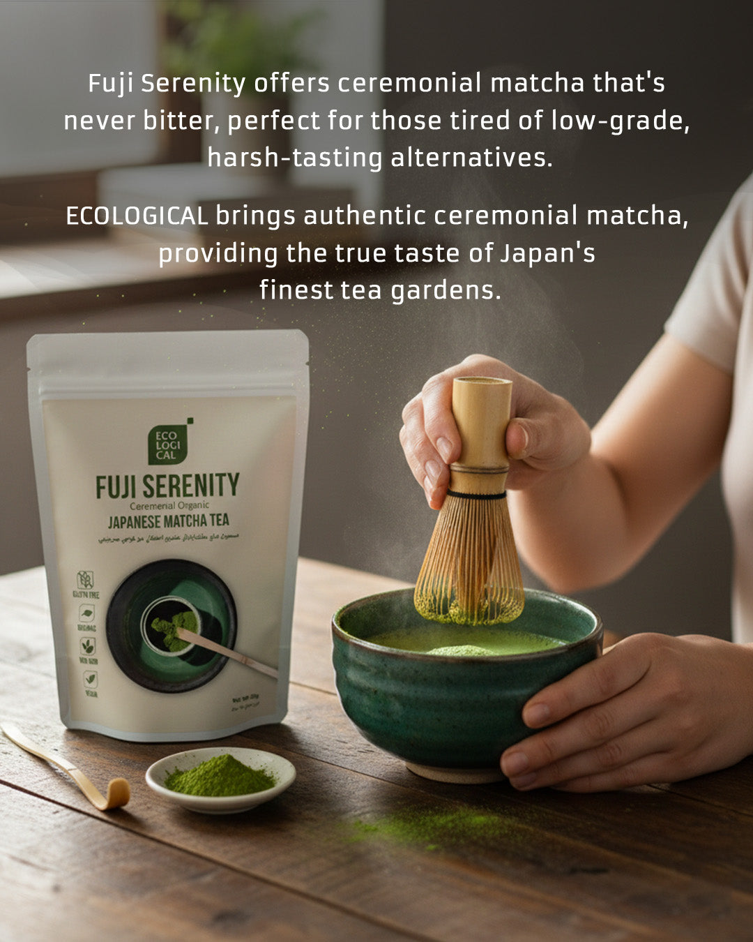 Ecological Fuji Serenity Ceremonial Organic Matcha Tea Powder, 50g