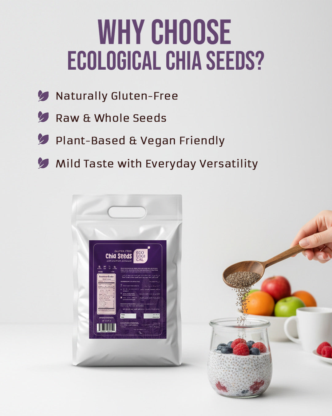 Ecological Gluten-Free Chia Seeds, 2.5 Kg
