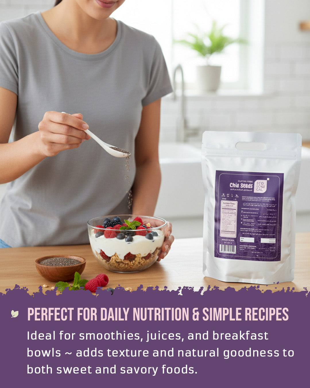 Ecological Gluten-Free Chia Seeds, 2.5 Kg