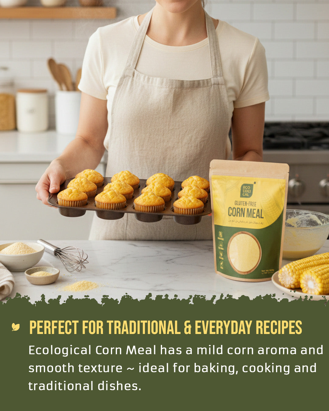 ECOLOGICAL Gluten-Free Corn Meal, 500g