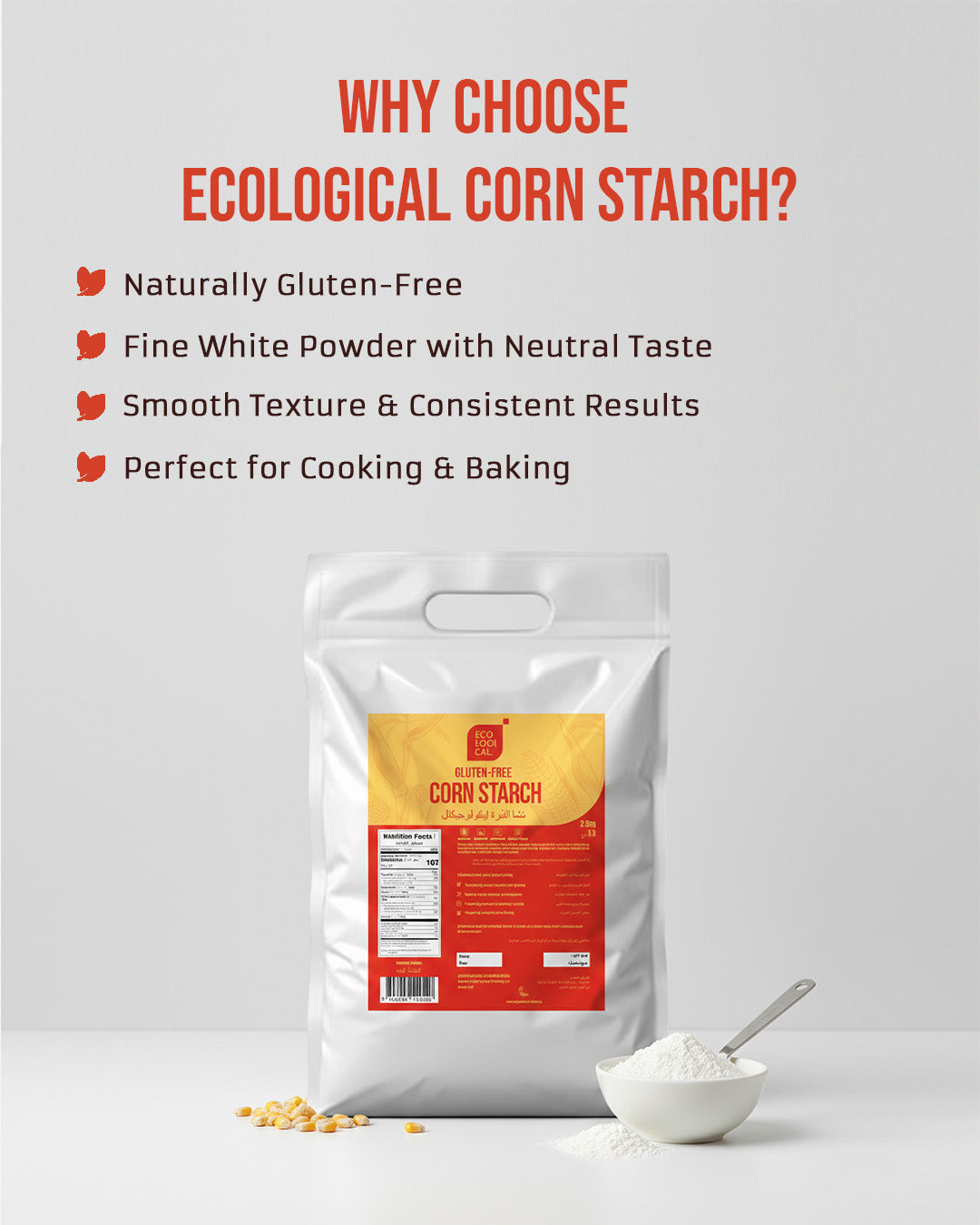 ECOLOGICAL Gluten-Free Corn Starch, 2.5 Kg