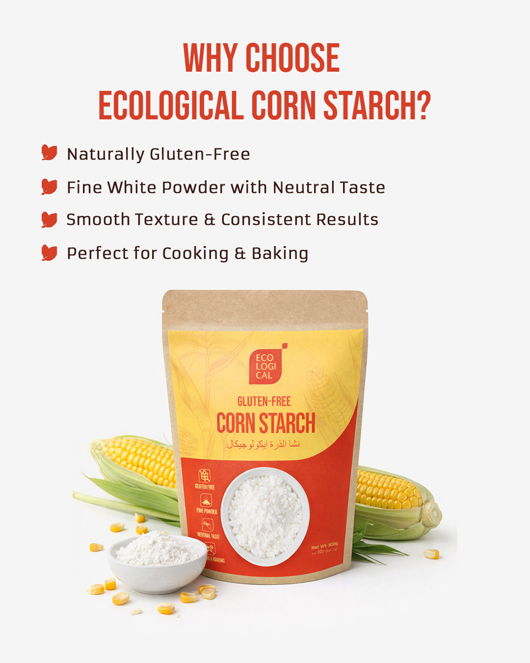 ECOLOGICAL Gluten-Free Corn Starch, 500g