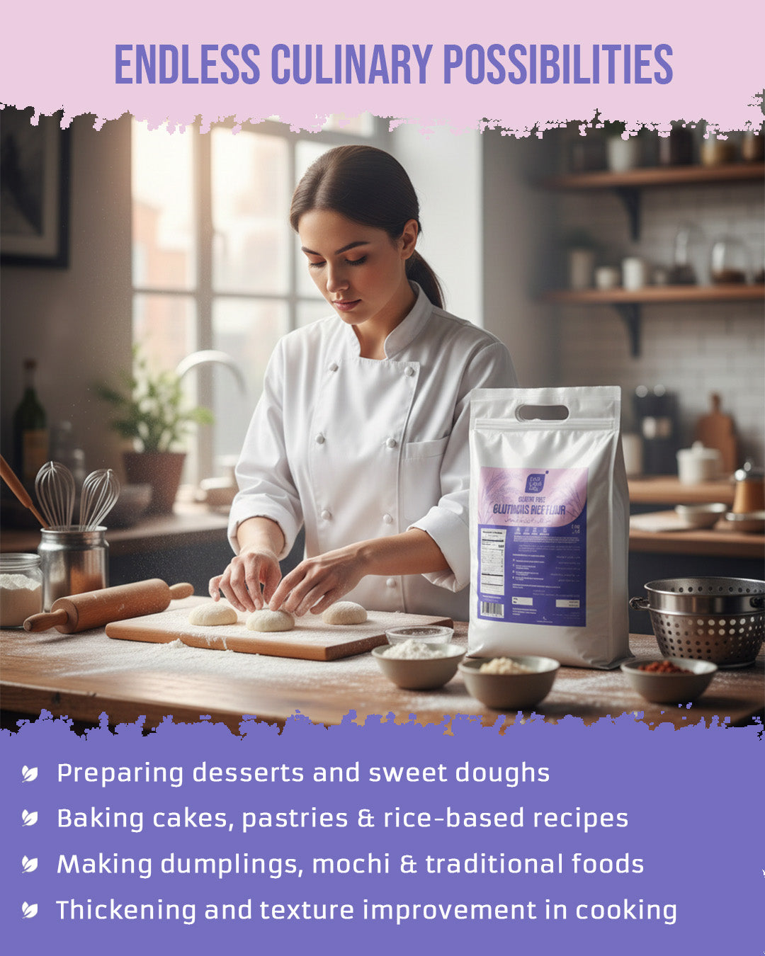 ECOLOGICAL Gluten-Free Glutinous Rice Flour, 2.5 Kg