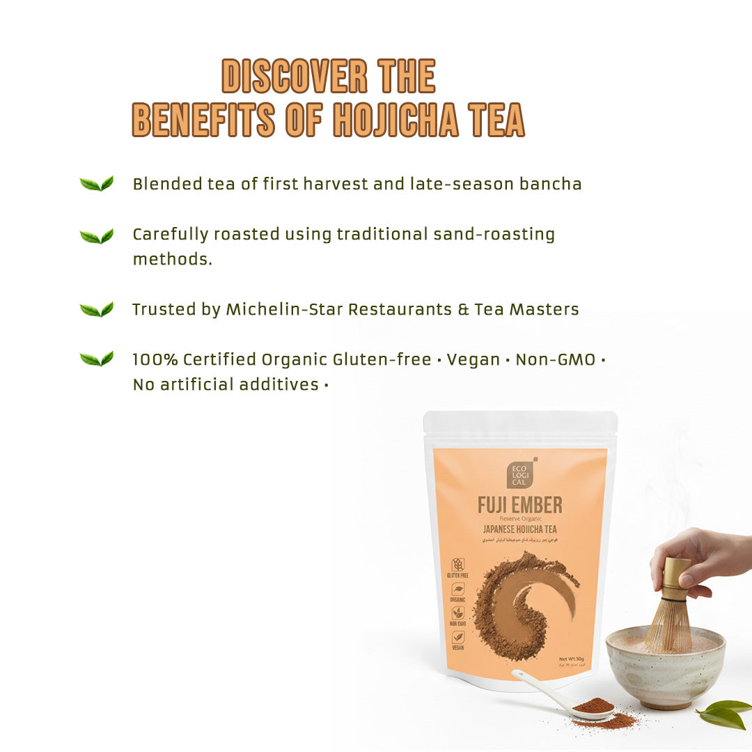 Ecological Fuji Ember Reserve Organic Hojicha Tea Powder, 50g