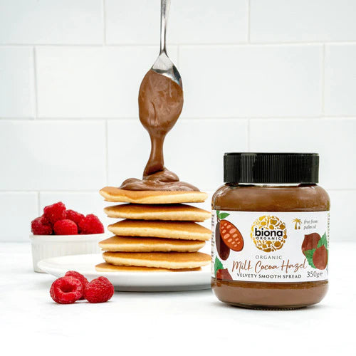 BIONA ORGANIC Milk Chocolate & Hazelnut Spread (Milk Cocoa Hazel) - Pack of 6 (350g each)