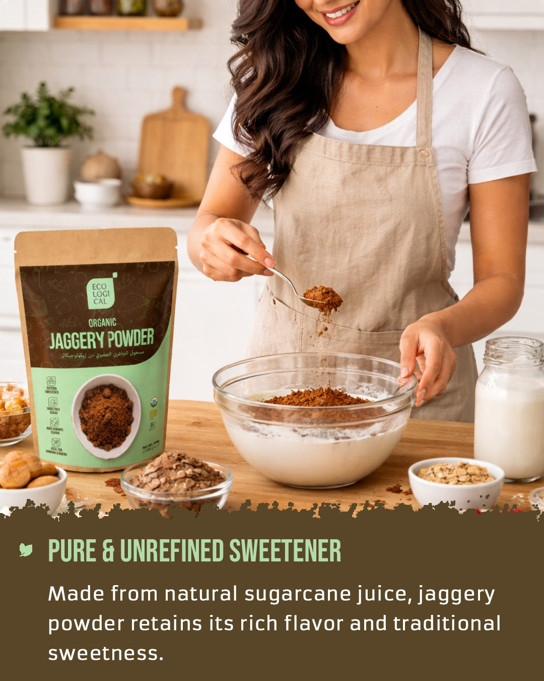 ECOLOGICAL Organic Jaggery Powder, 500g