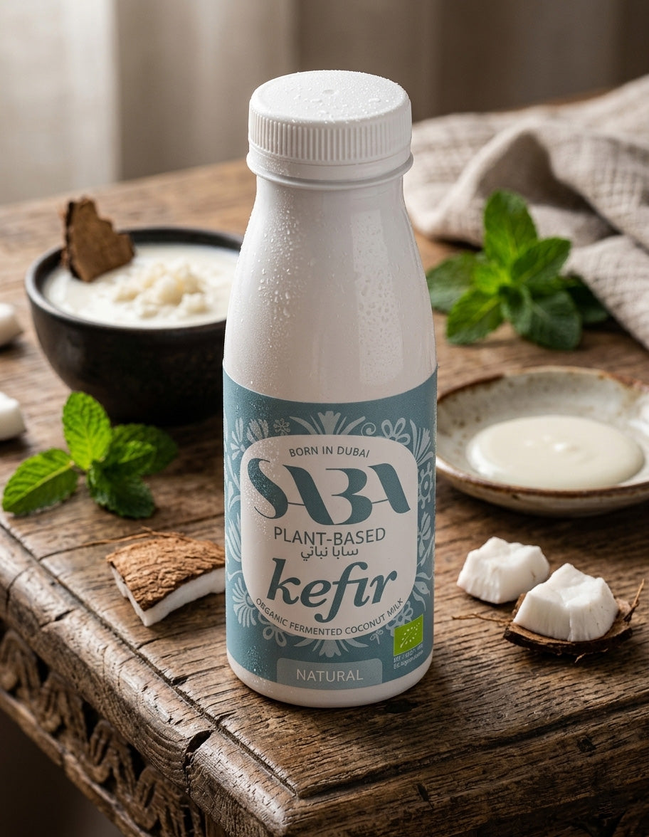SABA Coconut Kefir Milk Natural, 250ml - Organic, Vegan, Pack of 6