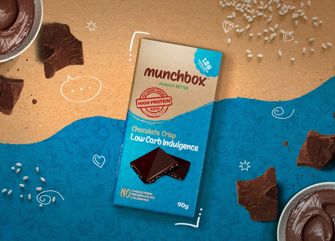MUNCH BOX Keto Chocolate Crisp - Low Carb Indulgence, 90g, Keto, Gluten free, Sugar free