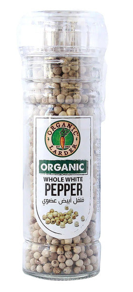 ORGANIC LARDER Whole White Pepper, 70g - Organic, Natural