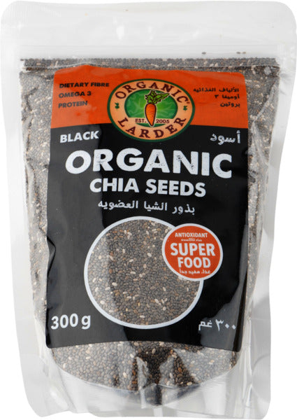 ORGANIC LARDER Black Chia Seeds, 300g - Organic