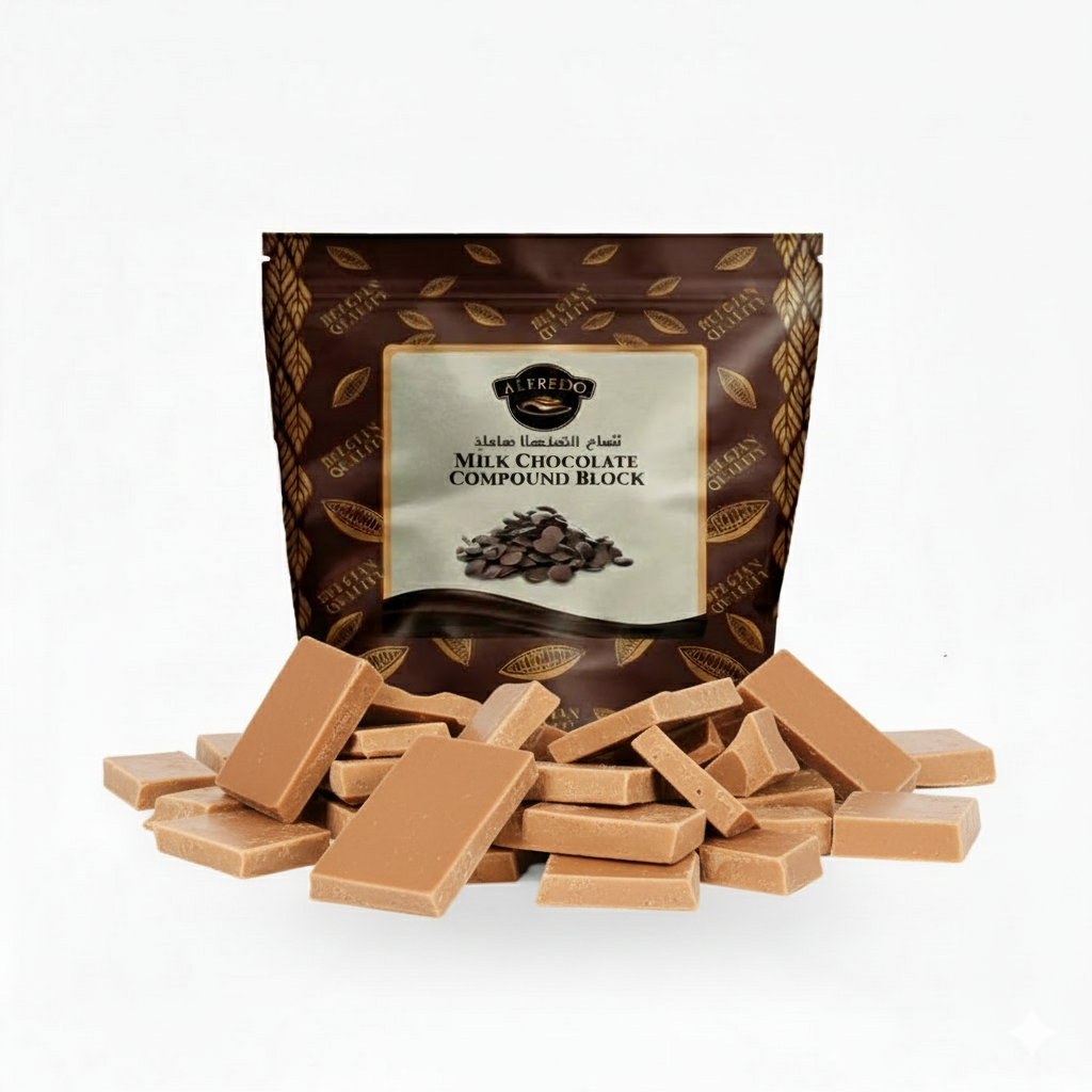 BAKING ESSENTIALS ALFREDO Milk Chocolate Compound Block, 2.5 kg