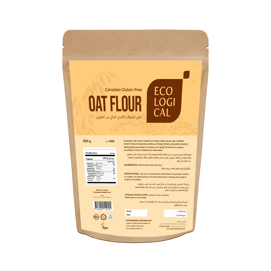 ECOLOGICAL Oat Flour – Gluten-Free, Canadian, 500g