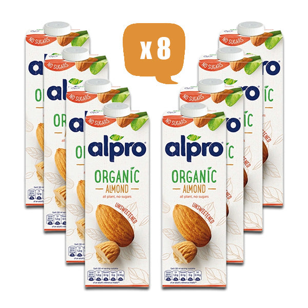 ALPRO Almond Unsweetened Drink, 1L x 8 Pack, Vegan